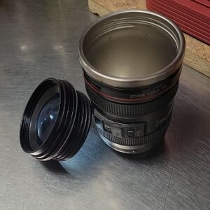Camera Lens Coffee Mug - Black and Silver